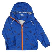 Modrá nepromokavá bunda s dinosaury a kapucí C&A