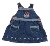 Modré riflové šaty s jahůdkou zn.TU