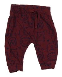 Vínové lehké tepláky se zvířátky George