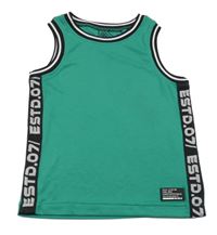 Zerleno-černé sportovní tílko s nápisem Matalan