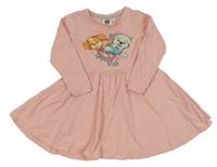 Světlerůžové bavlněné šaty s Paw PAtrol Nickelodeon