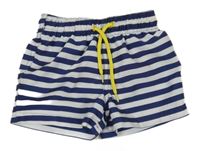 Bílo-modré pruhované plážové kraťasy Lupilu