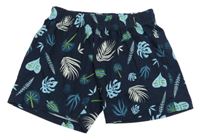 Tmavomodré bavlněné kraťasy s rostlinami Pepperts