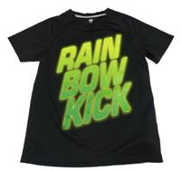 Černé sportovní funkční tričko s nápisem H&M