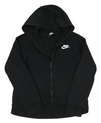 Černá propínací mikina s logem a kapucí Nike