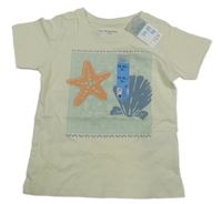 Nové - Béžové tričko s mušlemi Primark