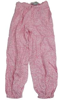 Světlerůžové květované volné kalhoty Primark