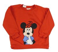Červená mikina s Minnie Disney