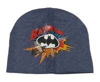 Tmavomodrá melírovaná čepice s potiskem - Batman