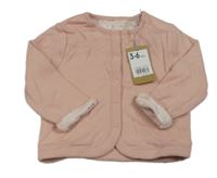 Světlerůžová propínací podšitá mikina s kočkou Mothercare
