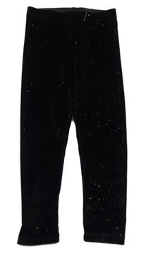 Černé sametové třpytivé legíny George