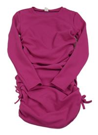 Fuchsiové elastické nařasené šaty Shein