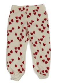 Bílé chlupaté pyžamové kalhoty se srdíčky H&M