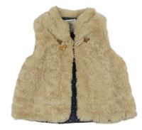 Béžová kožešinová podšitá vesta Zara