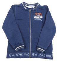 Tmavomodrá propínací mikina s autem 