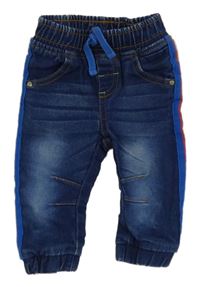 Tmavomodré teplákové cuff rifle s pruhem Ergee