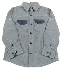 Tmavomodrá proužkatá košile 