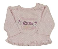 Světlerůžové puntíkaté triko s nápisem 