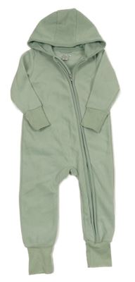 Světlezelená fleecová kombinéza s kapucí 