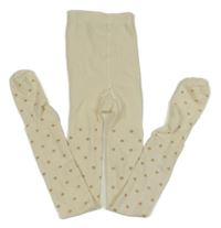 Smetanovo-zlaté puntíkaté punčocháče H&M