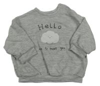 Světlešedá melírovaná úpletová mikina s mrakem George