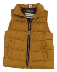 Medová šusťáková prošívaná zateplená vesta Dopodopo