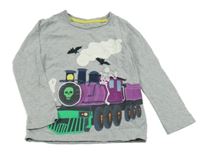 Šedé triko s vlakem s kostlivcem Mini Boden