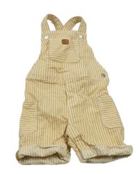 Okrovo-bílé pruhované laclové kraťasy 