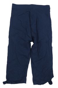 Tmavomodré capri legíny s mašlemi 