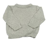 Šedo-bílý melírovaný žebrovaný svetr Next