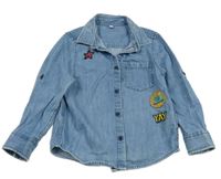 Modrá riflová košile s nášivkami M&S