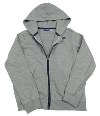 Šedá propínací mikina s nápisem a kapucí Pepperts