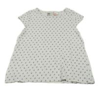 Bílé květované tričko H&M