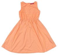 Oranžové šaty s dirkovaným vzorem Yd. 