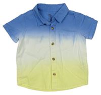 Modro-bílo-žlutá tónovaná košile F&F