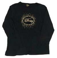 Černé triko s nápisem Disney 