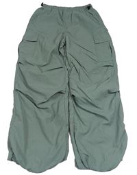 Khaki šusťákové cargo kalhoty H&M