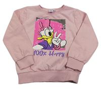 Světlerůžová mikina s Daisy a flitry Disney