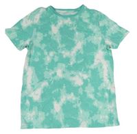 Zeleno-bílé batikované tričko Primark
