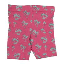 Růžové elastické kraťasy s palmami Primark