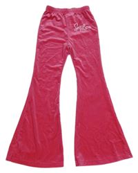 Růžové sametové flare kalhoty Shein