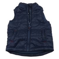 Tmavomodrá šusťáková prošívaná zateplená vesta zn. Mothercare