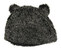 Šedá kožešinová podšitá podšitá čepice 