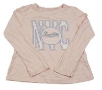 Světlerůžové triko s nápisem Primark