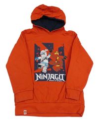 Červená mikina s potiskem Lego Ninjago a kapucí 