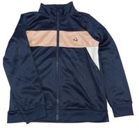 Tmavomodro-růžová sportovní propínací mikina TEX 