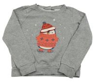 Šedá mikina s tučňákem Alive