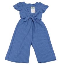 Nové - Modrý vzorovaný culottes overal se zavazováním Primark