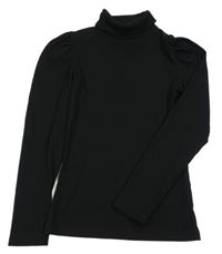 Černé žebrované triko s rolákem F&F