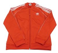 Červená propínací sportovní mikina s logem Adidas